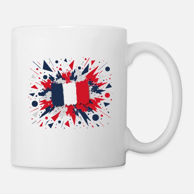 French Flag Paint Splashes Design - Mug - white