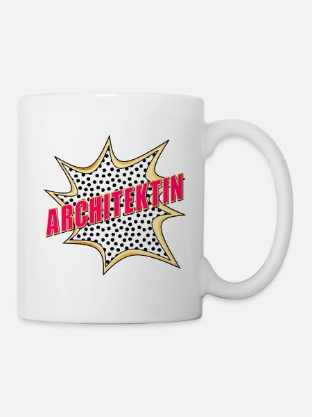 BAULEITUNG ARCHITEKTIN POP-ART - Tasse - Weiß