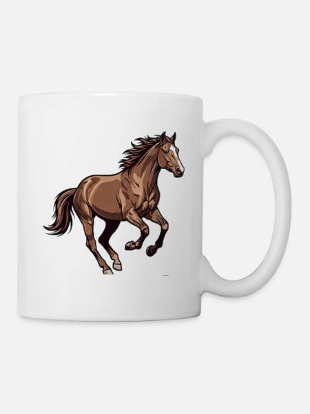 Eleganter Galoppender Wildpferd - Tasse - Weiß