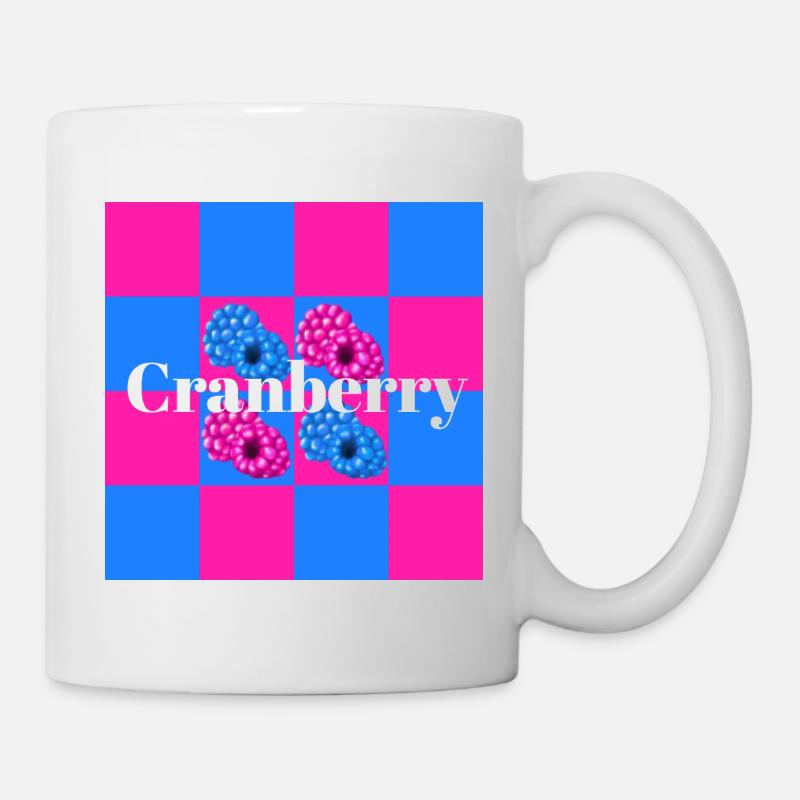 Vibrant berry patterns on color block background - Mug - white