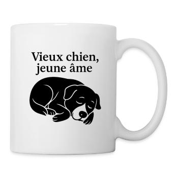 Vieux chien, jeune âme Illustration - Mug blanc - blanc - Droite