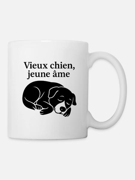 Vieux chien, jeune âme Illustration - Mug blanc - blanc