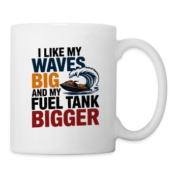 Humor Jetski Rider Treibstoff und Wellen Design - Tasse - Weiß - Rechts