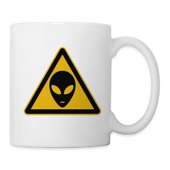 Warning sign alien motif - Mug - white - Right