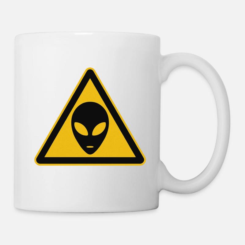 Warnschild Alien Motiv - Tasse - Weiß