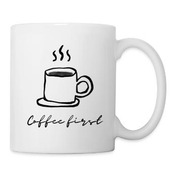 Coffee first design for all coffee lovers - Mug - white - Right