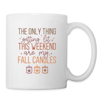 Bougie d’automne et conception de texte de parfum de cannelle - Mug blanc - blanc - Droite