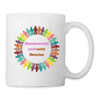 Human rights instead of right-wing people pink - Mug - white - Right