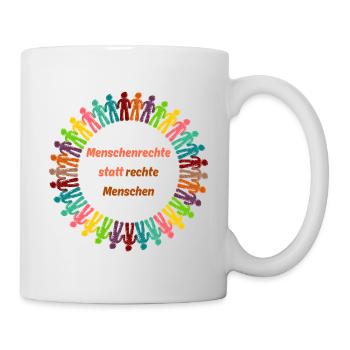 Human rights instead of right-wing people orange - Mug - white - Right