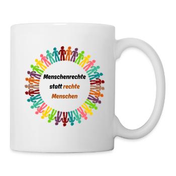 Human rights instead of right-wing people black - Mug - white - Right
