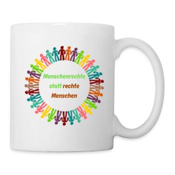 Human rights instead of right-wing people green - Mug - white - Right