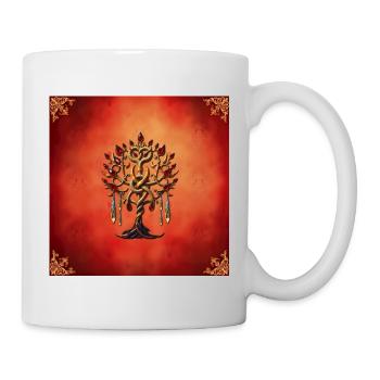 Tree of Life with Snake and Gems - Mug - white - Right
