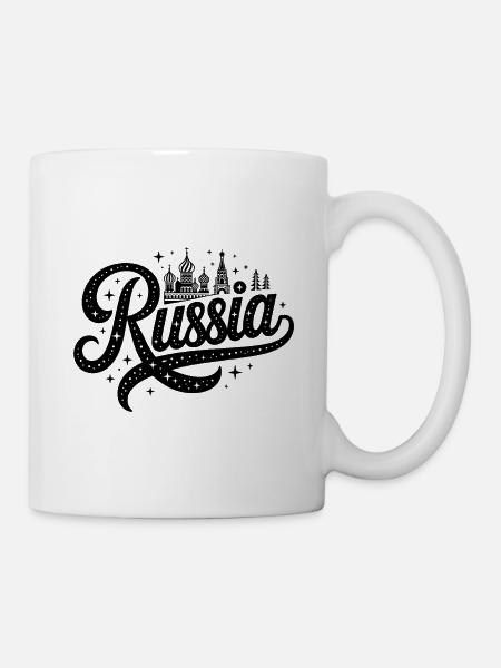 Russland - Souvenir Design - Tasse - Weiß