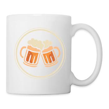 Prost Bierkrüge Emblem Cartoon Design - Tasse - Weiß - Rechts