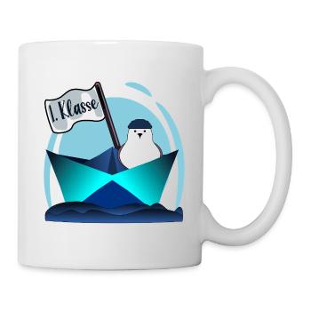 Möwe Segeln Papierboot 1. Klasse Schulkind - Tasse - Weiß - Rechts