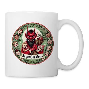 Skurrile Weihnachts-Krampus-Illustration - Tasse - Weiß - Rechts