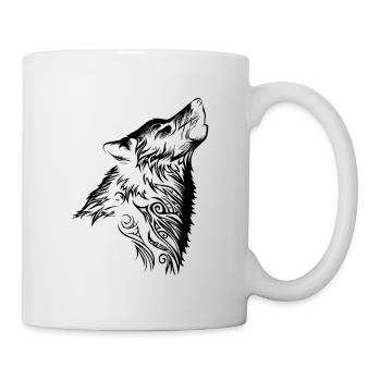 Tribal Wolf Nordic Tattoo - Mug - white - Right