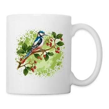 Bunter Vogel - Tasse - Weiß - Rechts