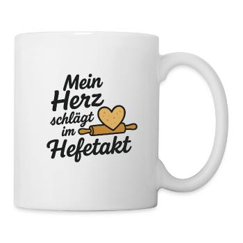 Herzbackwerk Küchenmotivausdruck Herz Hefetakt - Tasse - Weiß - Rechts