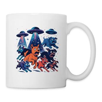 Alien UFOs UFO Galactic Dogs Beam Gift - Mug - white - Right