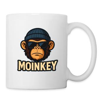 MOINKEY Affe Design – Moin Hamburg Geschenkidee - Tasse - Weiß - Rechts