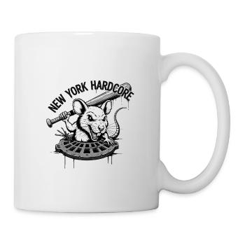 New York hardcore rat with baseball bat - Mug - white - Right