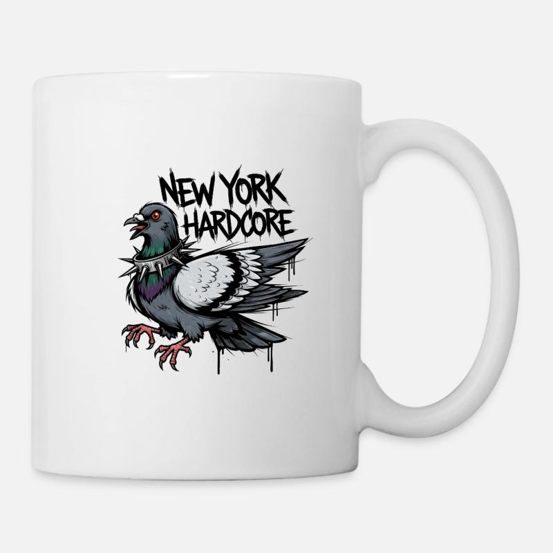 New York Hardcore Pigeon Design - Tasse - Weiß