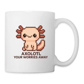 Pixel art axolotl with joke text - Mug - white - Right