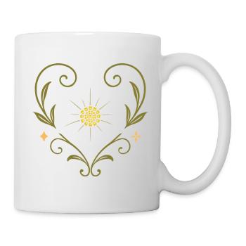 Edelweiß Herz Vintage Volksfest-Design - Tasse - Weiß - Rechts