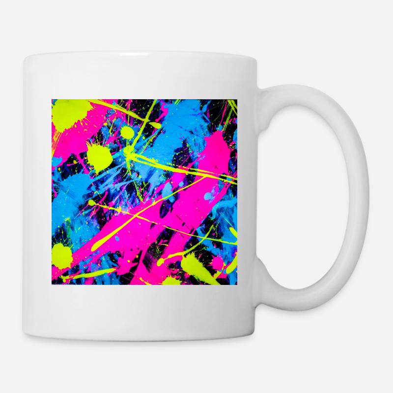 Abstract Neon Color Spot - Mug - white