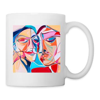 Colorful Abstract Expressionist Portrait - Mug - white - Right