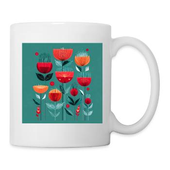 Abstract flowers in bright colors - Mug - white - Right