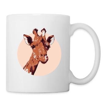 Modern Illustrative Giraffe Design - Tasse - Weiß - Rechts