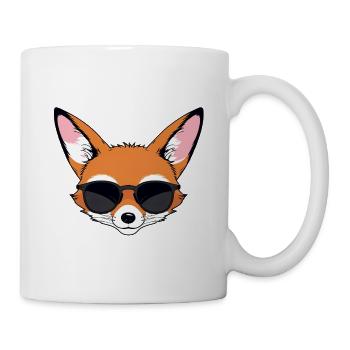 Cool Fuchsgesicht mit Sonnenbrille - Tasse - Weiß - Rechts