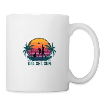 Sunset Volleyball Trio Design - Mug - white - Right