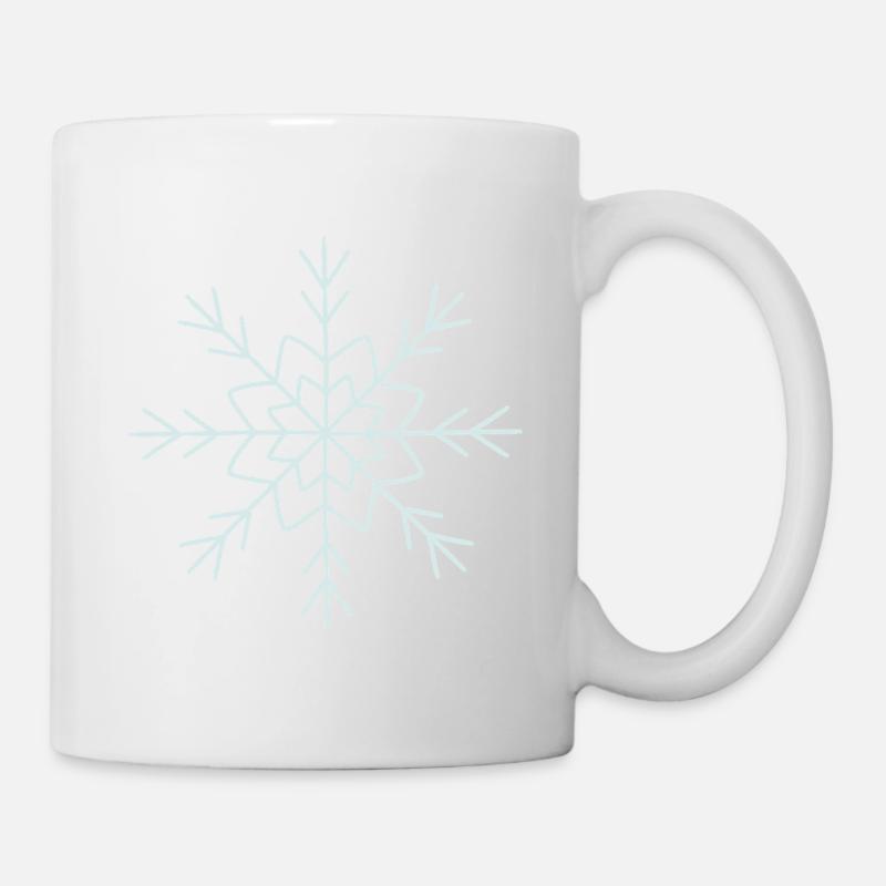 Intricate Snowflake Line Art Design - Mug - white