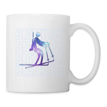 Biathlon Wintersport Biathleten - Tasse - Weiß - Rechts