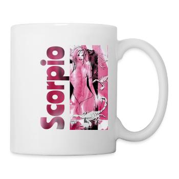 Sternzeichen Skorpion Aquarell - Tasse - Weiß - Rechts