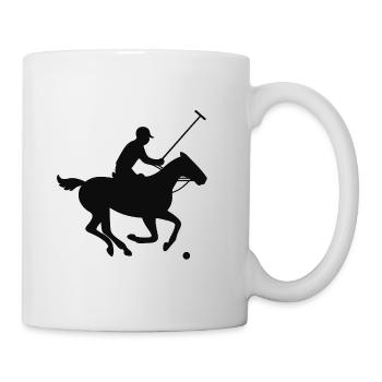 Galoppierender Jockey Silhouette Design - Tasse - Weiß - Rechts