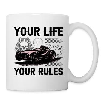Retro futuristisches Rennwagen-Design - Tasse - Weiß - Rechts