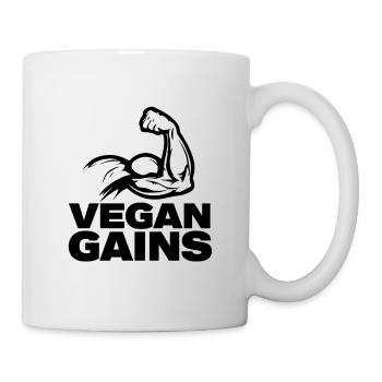 Gains végétaliens – Retro Gym Bras et biceps - Mug blanc - blanc - Droite