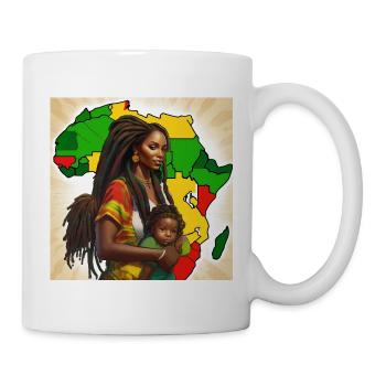 Afrikanisches Mädchen und Frau in kultureller Allianz - Tasse - Weiß - Rechts