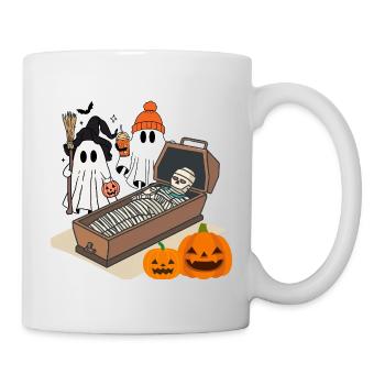 Fantômes d’Halloween effrayants et conception de squelettes - Mug blanc - blanc - Droite