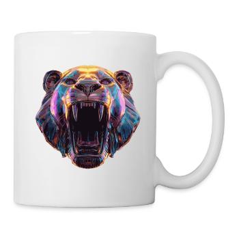 Neon Lion Head Art Design - Mug - white - Right