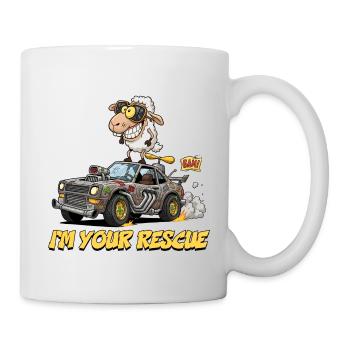Sheep Driver Rescue Car Illustration - Mug - white - Right