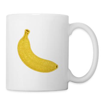 Glitzernde Bananen-Illustration - Tasse - Weiß - Rechts