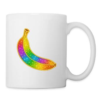 Regenbogen Glitzer-Banane - Tasse - Weiß - Rechts