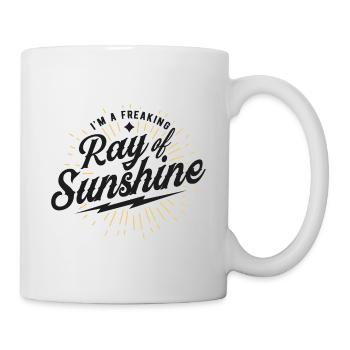 Verrücktes Sonnenstrahl-Design - Tasse - Weiß - Rechts
