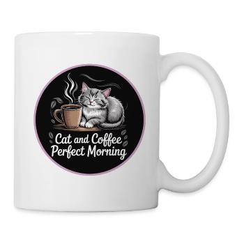 Cats and coffee morning routine - Mug - white - Right