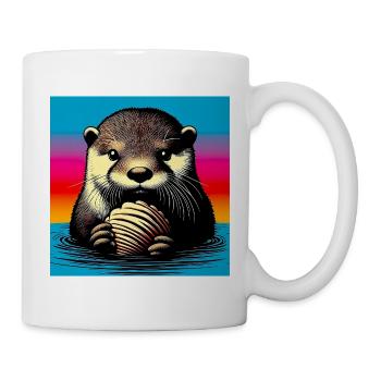 loutre - Mug blanc - blanc - Droite